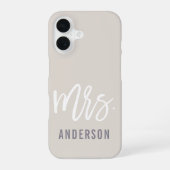 Neutrale pasta Nieuw Mevrouw Achternaam Bride iPhone 16 Hoesje (Achterkant)