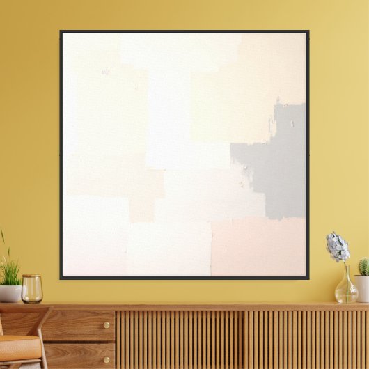 Neutrale Pastel Abstracte Kunstprint Canvas Afdruk (Insitu (Woonkamer))