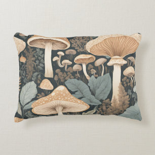 Neutrale Pastel Paddenstoelen Bos Natuur Kunst Accent Kussen