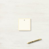 Neutrale penseelstreken Elegant monogram Zachte ge Post-it® Notes (Op bureau)