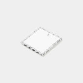 Neutrale penseelstreken Elegant monogram zwart wit Post-it® Notes (Schuin)