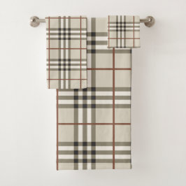Neutrale Plaid Knus Klassiek Patroon Bad Handdoek