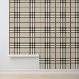 Neutrale Plaid Knus Klassiek Patroon Behang