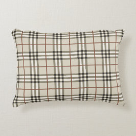 Neutrale Plaid Knusse Klassieke Patroon Accent Kussen