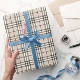 Neutrale Plaid Knusse Klassieke Patroon Cadeaupapier