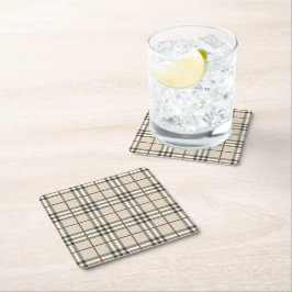Neutrale Plaid Knusse Klassieke Patroon Kartonnen Onderzetters