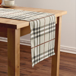 Neutrale Plaid Knusse Klassieke Patroon Korte Tafelloper