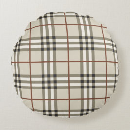 Neutrale Plaid Knusse Klassieke Patroon Rond Kussen