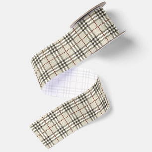 Neutrale Plaid Knusse Klassieke Patroon Satijnen Lint