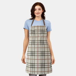 Neutrale Plaid Knusse Klassieke Patroon Schort
