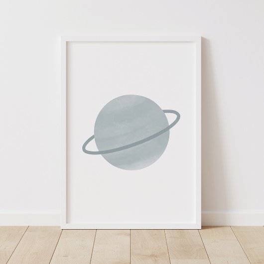 Neutrale planeet buitenruimte kinderkamer decor poster
