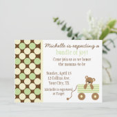 Neutrale polaire Dots Baby shower Kaart (Staand voorkant)