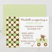 Neutrale polaire Dots Baby shower Kaart (Voorkant / Achterkant)