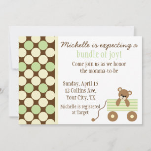 Neutrale polaire Dots Baby shower Kaart
