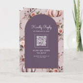 Neutrale Pompoen Bloem QR Code Bleek Paarse Huweli (Achterkant)
