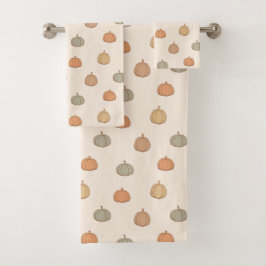 Neutrale Pompoen Boho Beige Halloween Herfst Gedem Bad Handdoek