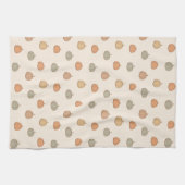 Neutrale Pompoen Boho Beige Halloween Herfst Gedem Theedoek (Horizontaal)