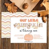 Neutrale pompoen eerste verjaardag uitnodiging