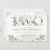 Neutrale pompoen Herfst Greenery Gold 2e verjaarda Kaart (Voorkant)