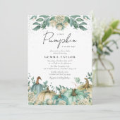 Neutrale pompoen Waterverf Floral Baby shower Kaart (Staand voorkant)