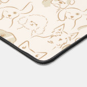 Neutrale Pop Dog Patroon Elegant Monogram Bureaumat (Hoek)