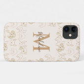 Neutrale Pop Dog Patroon Elegant Monogram Case-Mate iPhone Case (Achterkant (horizontaal))
