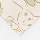 Neutrale Pop Dog Patroon Elegant Monogram Fleece Deken (Hoek)