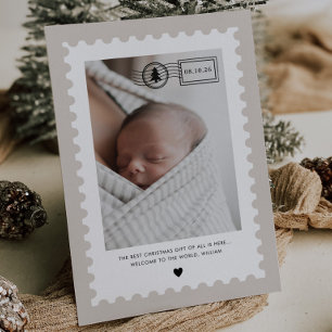 Neutrale postzegel Nieuwe baby aankondiging foto