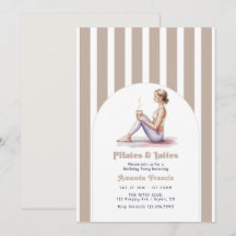 Neutrale Preppy Pilates & Lattes Verjaardagsfeestj