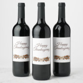 Neutrale “Prettig Thanksgiving” Wijnfles Etiket Se (Flessen)