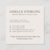 Neutrale Professionele Moderne Naam Bedrijfsfoto Vierkante Visitekaartje (Achterkant)