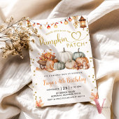 Neutrale Pumpkin Patch Gold Glitter Verjaardag Kaart