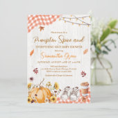 Neutrale Pumpkin Spice Everything Nice Baby Shower Kaart (Staand voorkant)