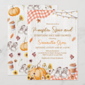 Neutrale Pumpkin Spice Everything Nice Baby Shower Kaart (Voorkant / Achterkant)