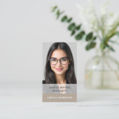 Neutrale QR-code Foto Minimalist Professional Visitekaartje (Staand voorkant)