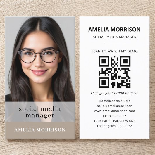 Neutrale QR-code Foto Minimalist Professional Visitekaartje