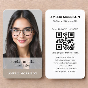 Neutrale QR-code foto voor sociale media Visitekaartje