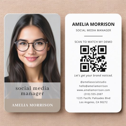 Neutrale QR-code foto voor sociale media Visitekaartje