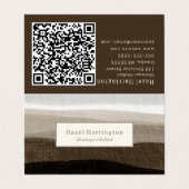 Neutrale QR-code Gevouwen Visitekaartje Bruin Tan (Buitenkant ongevouwen)