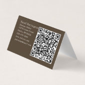 Neutrale QR-code Gevouwen Visitekaartje Bruin Tan (Achterkant)