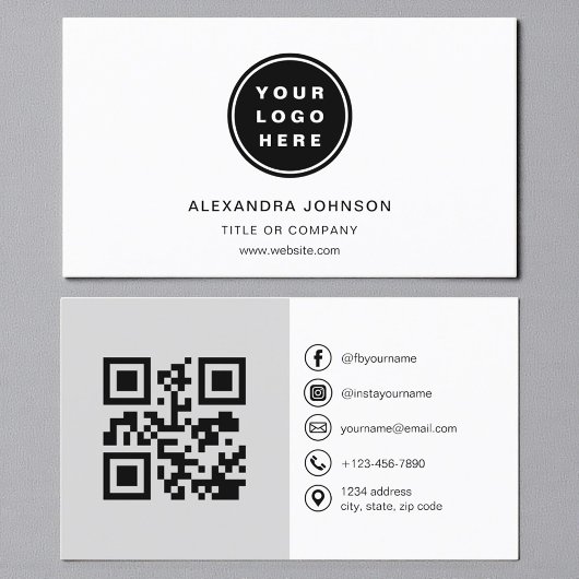 Neutrale QR-code sociale media Visitekaartje