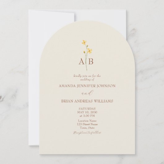 Neutrale QR-code trouwbloem Huwelijk Kaart (Voorkant)