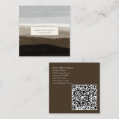 Neutrale QR Code Vierkant Visitekaartje Bruin Tan (Voorkant / Achterkant)