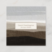 Neutrale QR Code Vierkant Visitekaartje Bruin Tan (Voorkant)