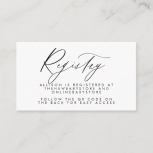 Neutrale QR-codes voor babyshower registratie bijg Informatiekaartje