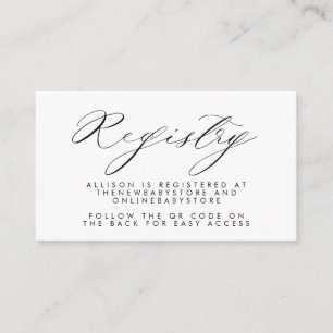 Neutrale QR-codes voor babyshower registratie bijg Informatiekaartje