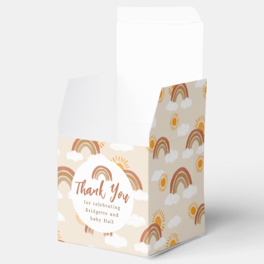 Neutrale Rainbow Boho Favor Box Bedankdoosjes (Geopend)