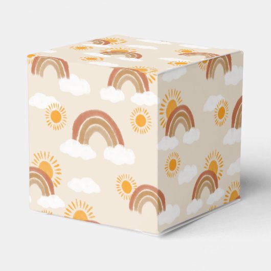 Neutrale Rainbow Boho Favor Box Bedankdoosjes (Achterkant)