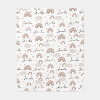 Neutrale Rainbows Name Blanket Fleece Deken