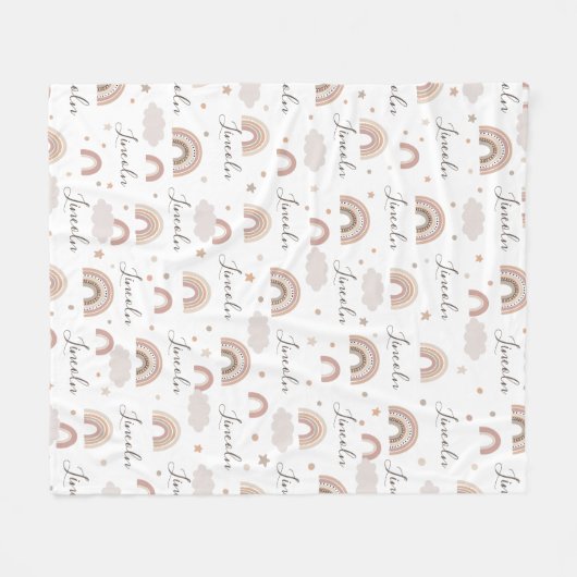 Neutrale Rainbows Name Blanket Fleece Deken (Voorkant (Horizontaal))